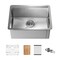Kibi 24in Handcrafted 316 Stainless Steel 16 Gauge Single Bowl Workstation Undermount Kitchen Sink K3-S24T - alternate 1